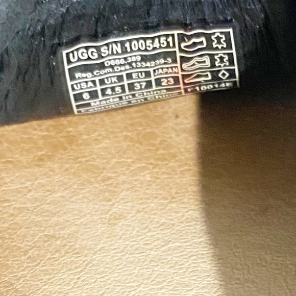 UGG Drina Beaded Bow Leather Slip On Fringe Moccasin Loafer Flats Black Size 6 - Picture 13 of 14